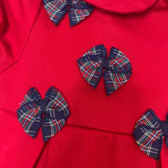 Janie and Jack Dress Girls 12 to 18 Months New Red Plaid Bows Holiday Two Piece - Picture 6 of 9